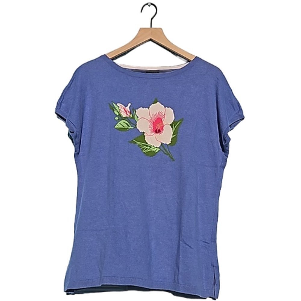 Talbots Cap Sleeve Floral Sweater, size XL